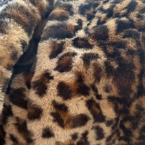 Leopard Print Teddy Jacket - Brown